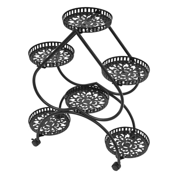 Planteholder, Hjerteformet Design, 6-Lags Mobilitet,sort