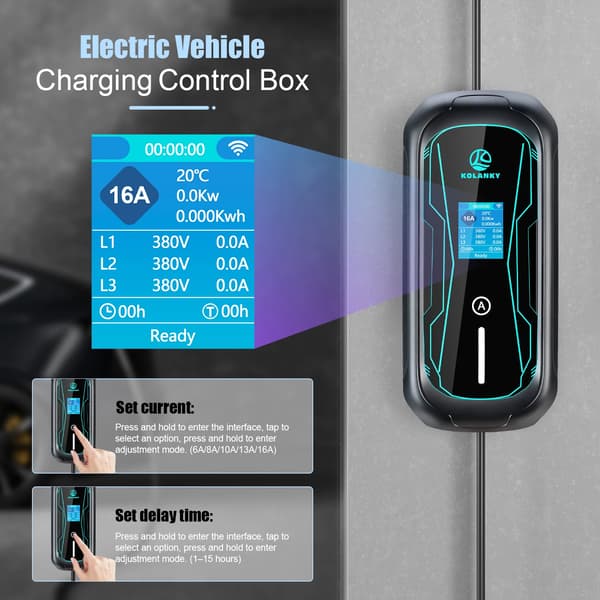 EV-lader, Bærbart Design, Smart App Kontrol,11KW 5M
