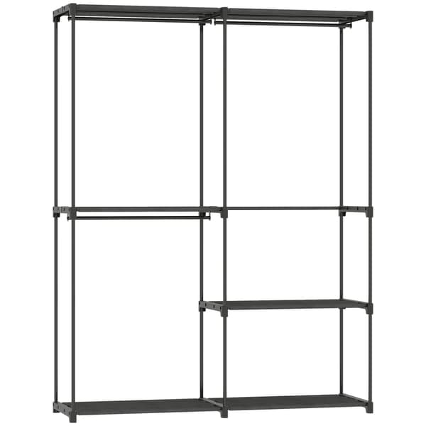 Garderobe, Metalramme, Multi-Lag Opbevaring,sort