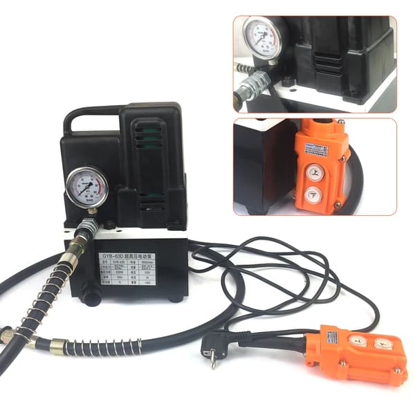 Elektrisk hydraulisk pumpe, 70MPa tryk, bærbart design,Sort