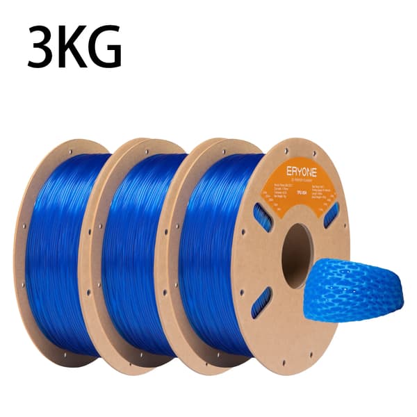 TPU Filament, 1,75 mm Diameter, Fleksibelt Materiale,85A Klar Blå 3kg