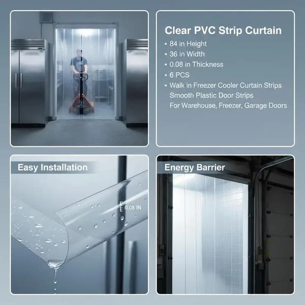 PVC Dørgardin, Termisk Isolering, Vindafvisende Design,hær grøn