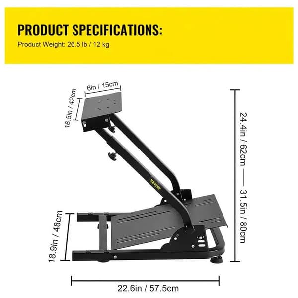 Racing Wheel Stand, Stålmaterial, Justerbar Höjd, Stöder 220 lbs, Kompatibel med G920, G29