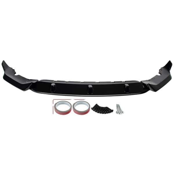 Front Bumper Spoiler, ABS Plast, Nem Installation,glans sort