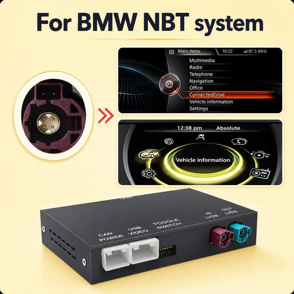 CarPlay Interface Decoder, Trådløs Forbindelse, Kompatibilitet med BMW NBT System,NBT CarPlay