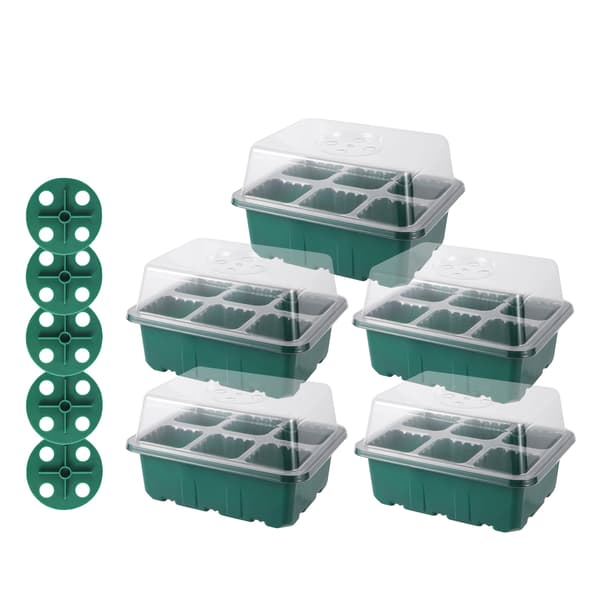 Frøstarterbakke, Vækstlys, Justerbar Ventilation,5Pcs 6 Cell