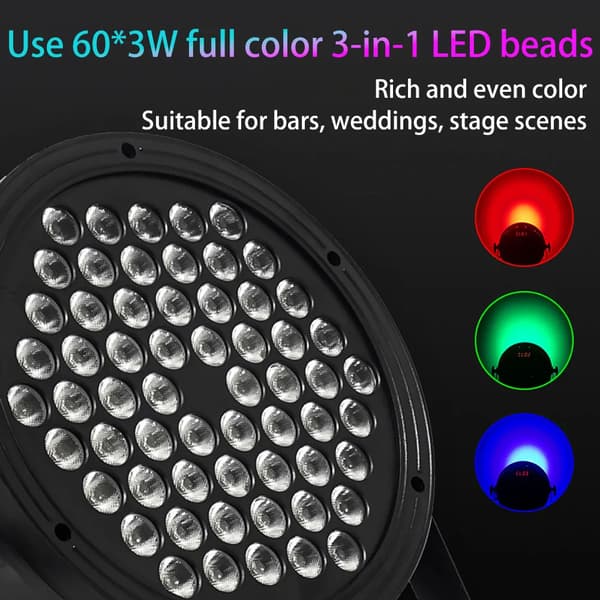 Scenbelysning, DMX-kontroll, RGB-ljuseffekter,EU Plug, 4PCS LED