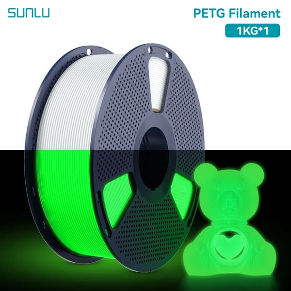 3D-printfilament, selvlysende, PETG-materiale,PETG lysende WTG