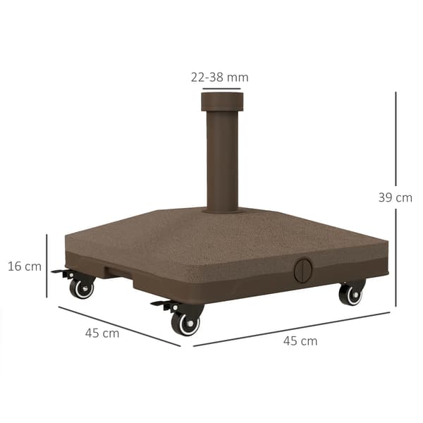 Parasollfot, Hållbart HDPE-material, Lätt att montera, Brun