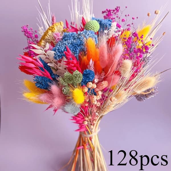 Torkad Blomsterbukett, Elegant Heminredning, Idealisk för Bröllop,A