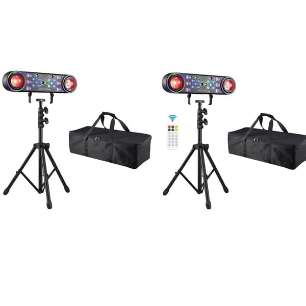 Belysningseffekt, 7-i-1 design, justerbart stativ ingår,2PCS, EU-kontakt