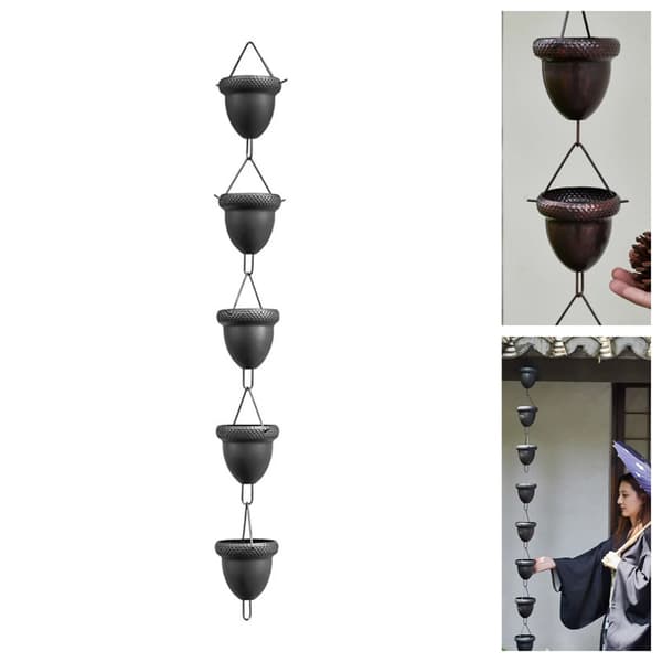 Regn kæde, Håndlavede kopper, Holdbart aluminium,sort