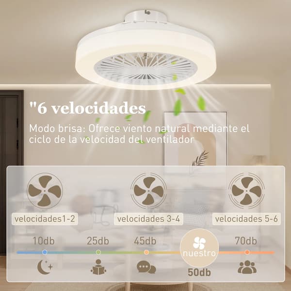Loftventilator, LED-lys, Stille drift,Tilpasset farve, 46X46X16 cm
