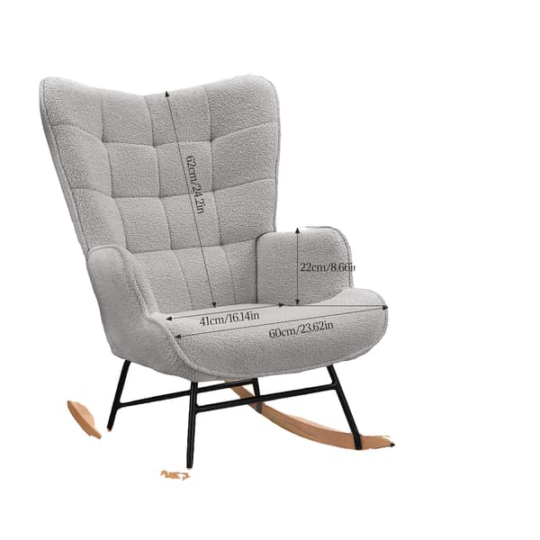 Svingestol, Ergonomisk Støtte, Moderne Design, 92x68x75 cm,LYS GRÅ