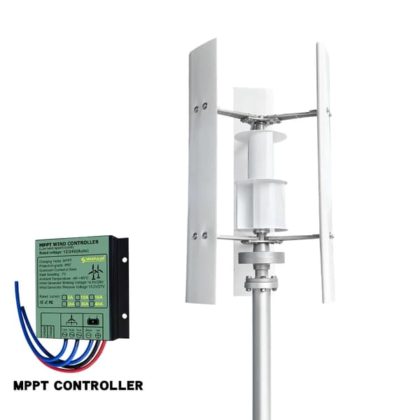 Vindmølle, Vertikal Design, Høj Effektgenerering,12V-b, 5000W-b, Gratis MPPT-controller-g