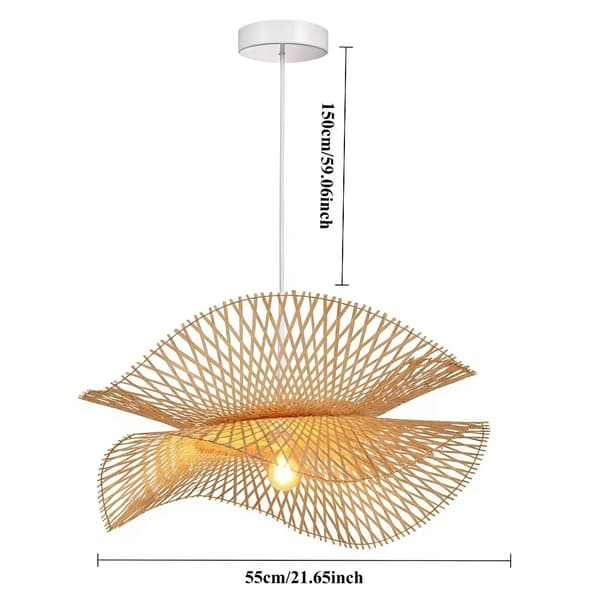 Pendellampe, Bambus & Træmateriale, E27 Sokkeltype,Ingen pære, 55CM