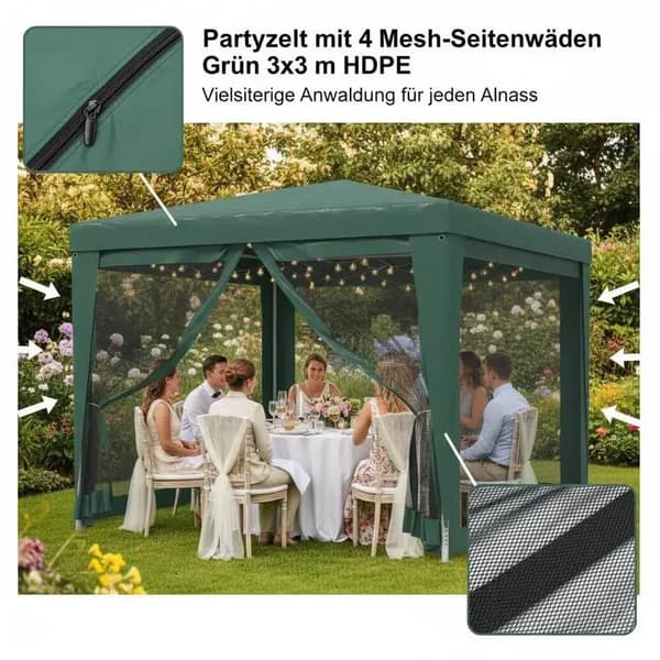 Festtelt, UV-resistent, kraftig struktur,Grøn