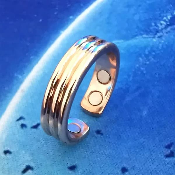 Anti-snarkring, Justerbar Passform, Magnetterapi,4 Textur Roséguld