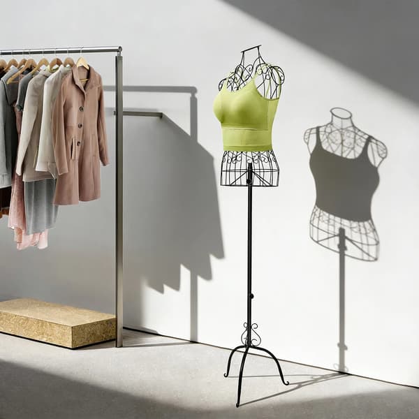 Mannequin, Justerbar Højde, Elegant Design,Sort