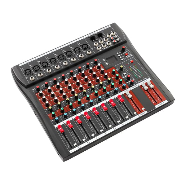 Lydmixer, 8 Kanaler, LED Skærm,sort