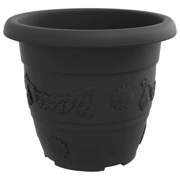 Blomsterkrukke, Holdbart Plastik, Moderne Rundt Design,sort