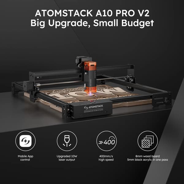 Lasergravyr, Hög Precision Skärning, Snabb Gravyrhastighet,A10 PRO V2, Wi-fi