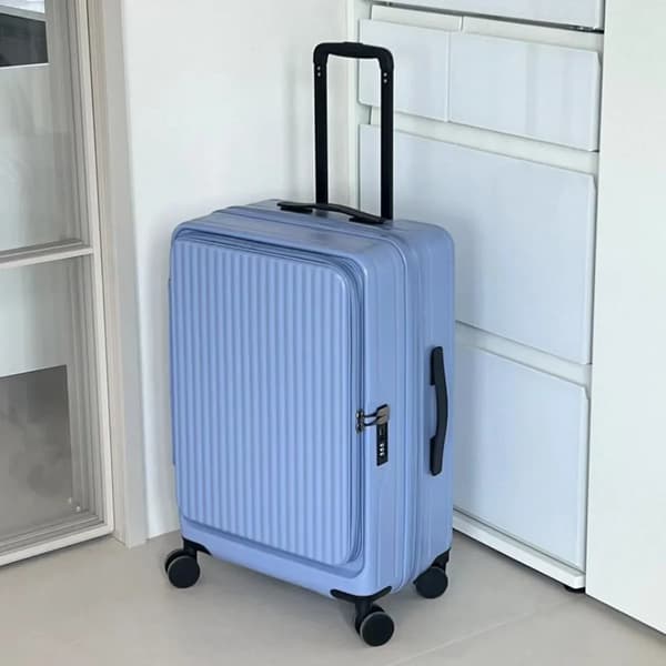 Rullende kuffert, letvægtsdesign, TSA-låsefunktion,Blå, 20 tommer side låg