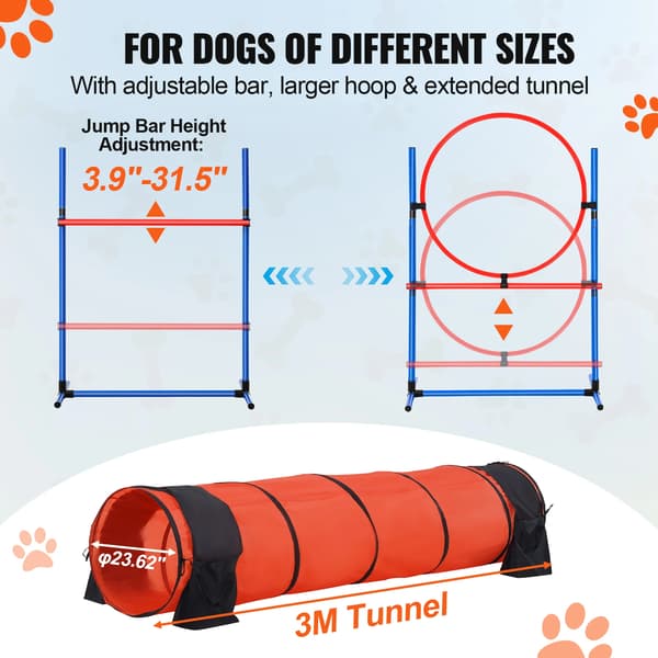 Hund Agility Utrustning, Justerbara Hinder, Bärbar Tunnel,uppgradera