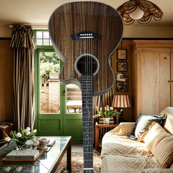Gitarr, KOA-kropp, Rosenträsgrepp,Brun