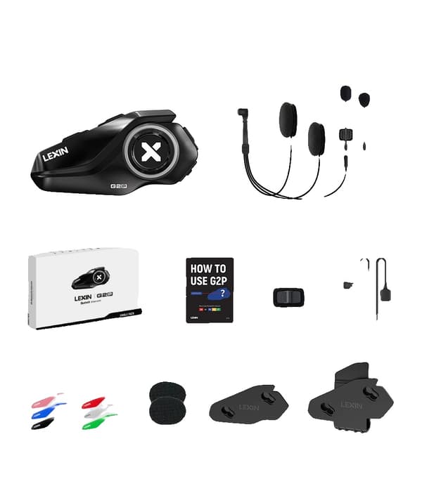 Motorcykel Intercom, Upp till 6 Åkare, Bluetooth 5.0,G2P-1PC