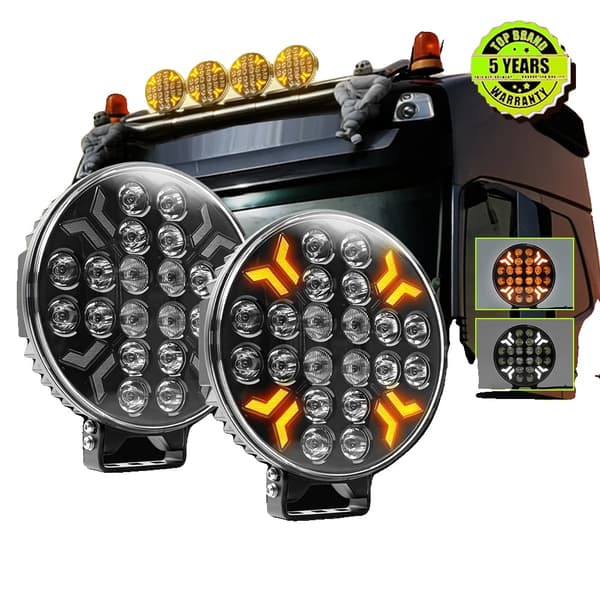 Spotlight Samling, 24V Strøm, Dobbelt Farvemodi,4PC 7tommer med DRL