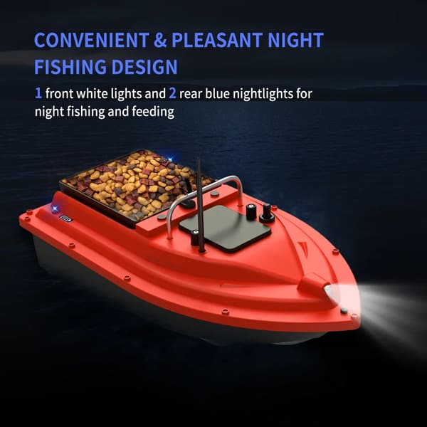 Baitbåt, GPS-navigering, lång räckvidd,D16B Röd 12000mAh