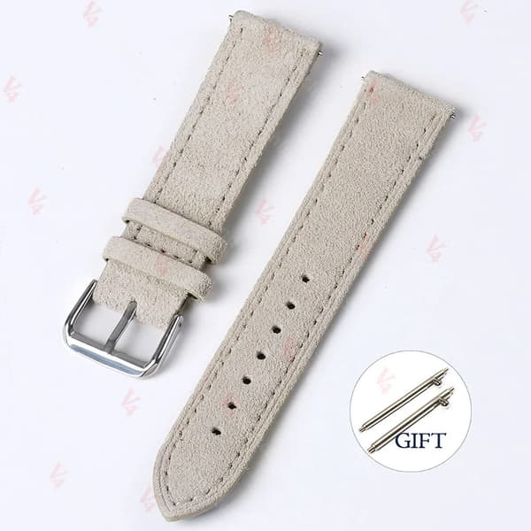 Urrem, Holdbart Læder, Universel Kompatibilitet,20mm, Beige-b