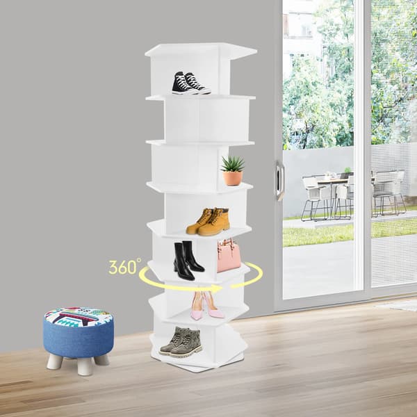 Sko Display Rack, 7-Lags Organizer, 360° Rotation,HVID