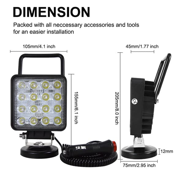 Arbejdslampe, 42W Effekt, Dobbelt Strålevinkel,48W Spot