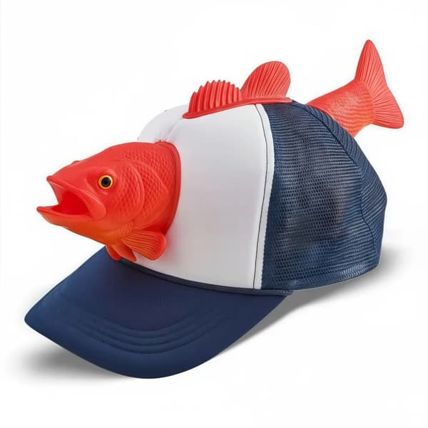 Trucker Hat, 3D Fisk Design, Justerbar Pasform,02