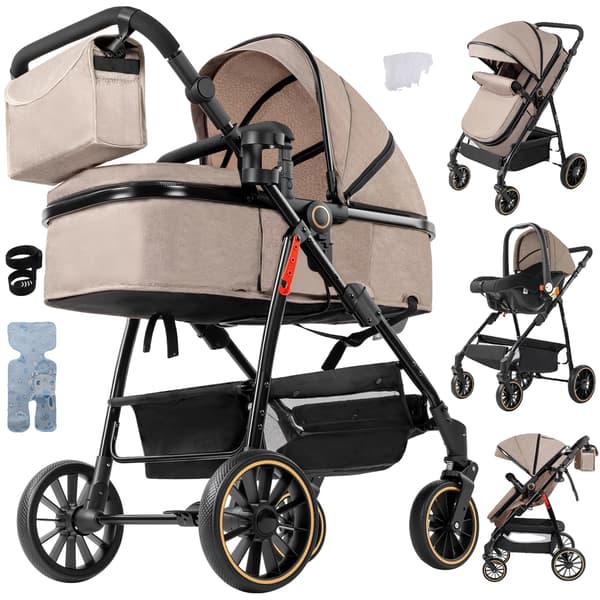 Bæresele til spædbørn, sammenklappeligt design, sikkerhedsfunktioner,V8-KHAKI