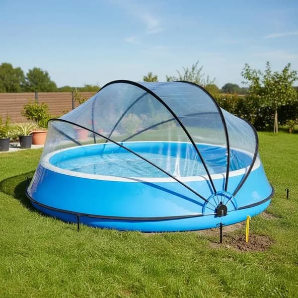 Pool Dome Cover, Holdbart PVC Materiale, Forhindrer Indtrængen af Affald,klar