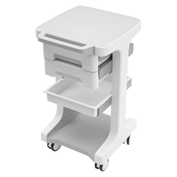 Medicinsk vogn, 3 niveauer, ergonomisk håndtag,Blå
