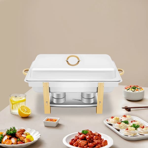 Chafing Dish, Rustfrit Stål, 2,38 Gallon Kapacitet,Sølv