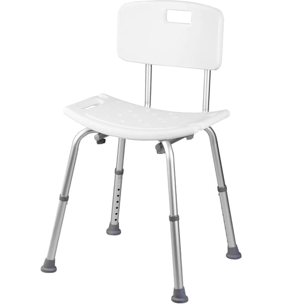 Duschstol, Justerbar Höjd, Lätt och Stabil Design,VIT