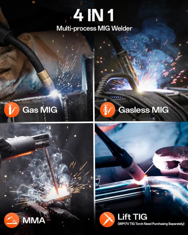 Multi-Process Svejser, Bærbart Design, Brugervenlig Kontrol,MT2000II