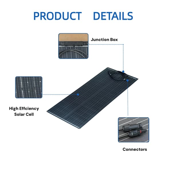 Solpanel, Flexibel Design, Hög Effektivitet, ETFE100W 1PC