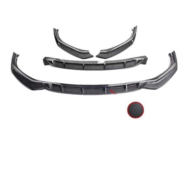 Front Bumper Spoiler, Aerodynamisk Design, Nem Installation,Kulfiber mønster