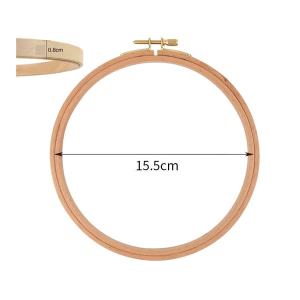 Broderiramset, Bokträ, Lätt och Hållbart,1styck-b, 6tum