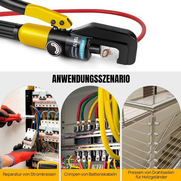 Manuelle hydrauliske klemværktøjer, forkromet stål, ergonomisk design,Hydrauliske tænger