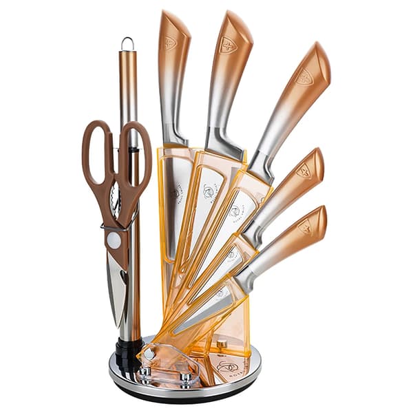 Kokkekniv Sæt, Rustfrit Stål, Ergonomisk Design,Guld