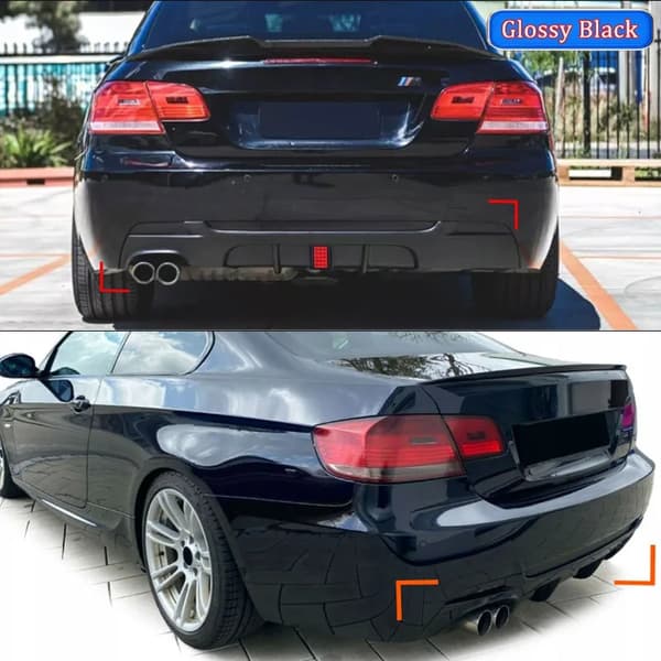 Bageste kofanger diffuser lip, aerodynamisk design, stilfuld opgradering,Glans Sort