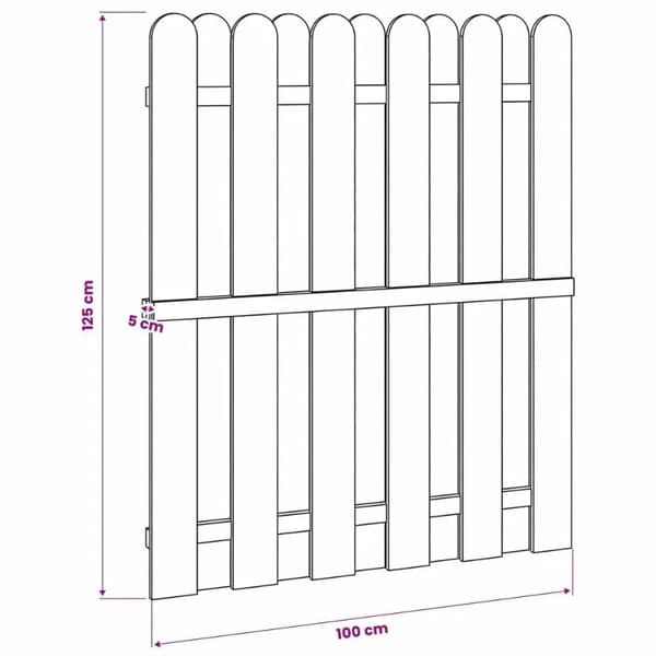 Haveport, Bueformet Design, Solid Fyrretræ, Grøn Finish, 100x125 cm Dimensioner, Nem Montering