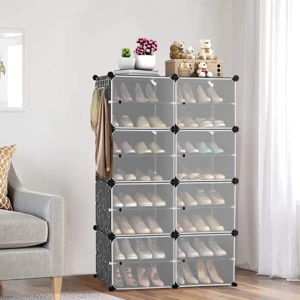 Sko Rack, 8 Rum, Nem Samling,sort